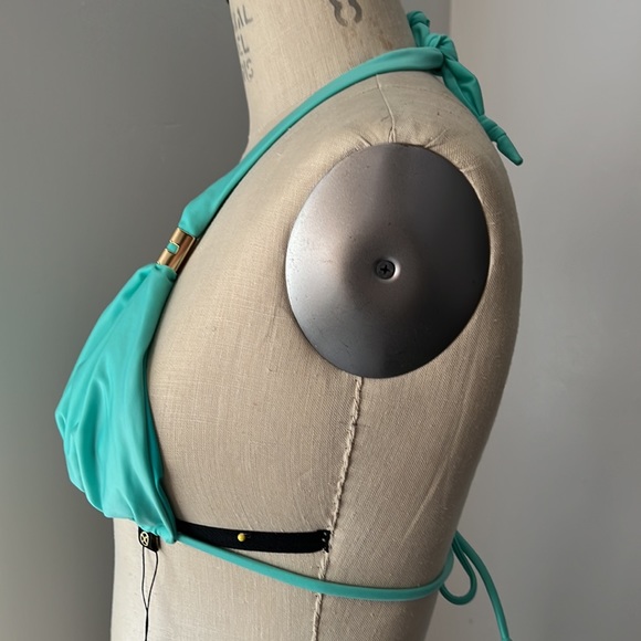 ViX by Paula Hermanny Solid Bia Tube Aqua Bikini Halter Top Sz L - NWT! - Picture 4 of 10